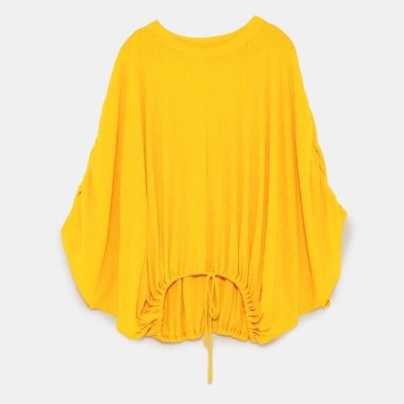 Zara flowy ruched sleeves cinch top - Picture 6 of 11